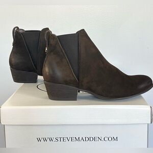 Steve Madden Dark Brown Neoma Ankle Booties